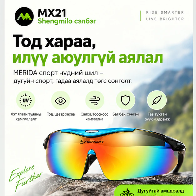MERIDA спорт нүдний шилний зураг